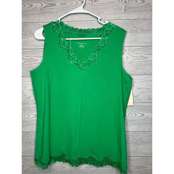 New with tag Coldwater Creek green tank size large ￼ - Picture 1 of 5